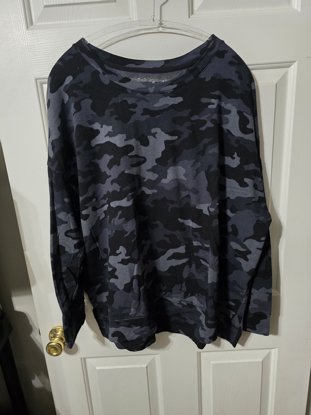 Terra & Sky Black and Gray Camouflage Pullover